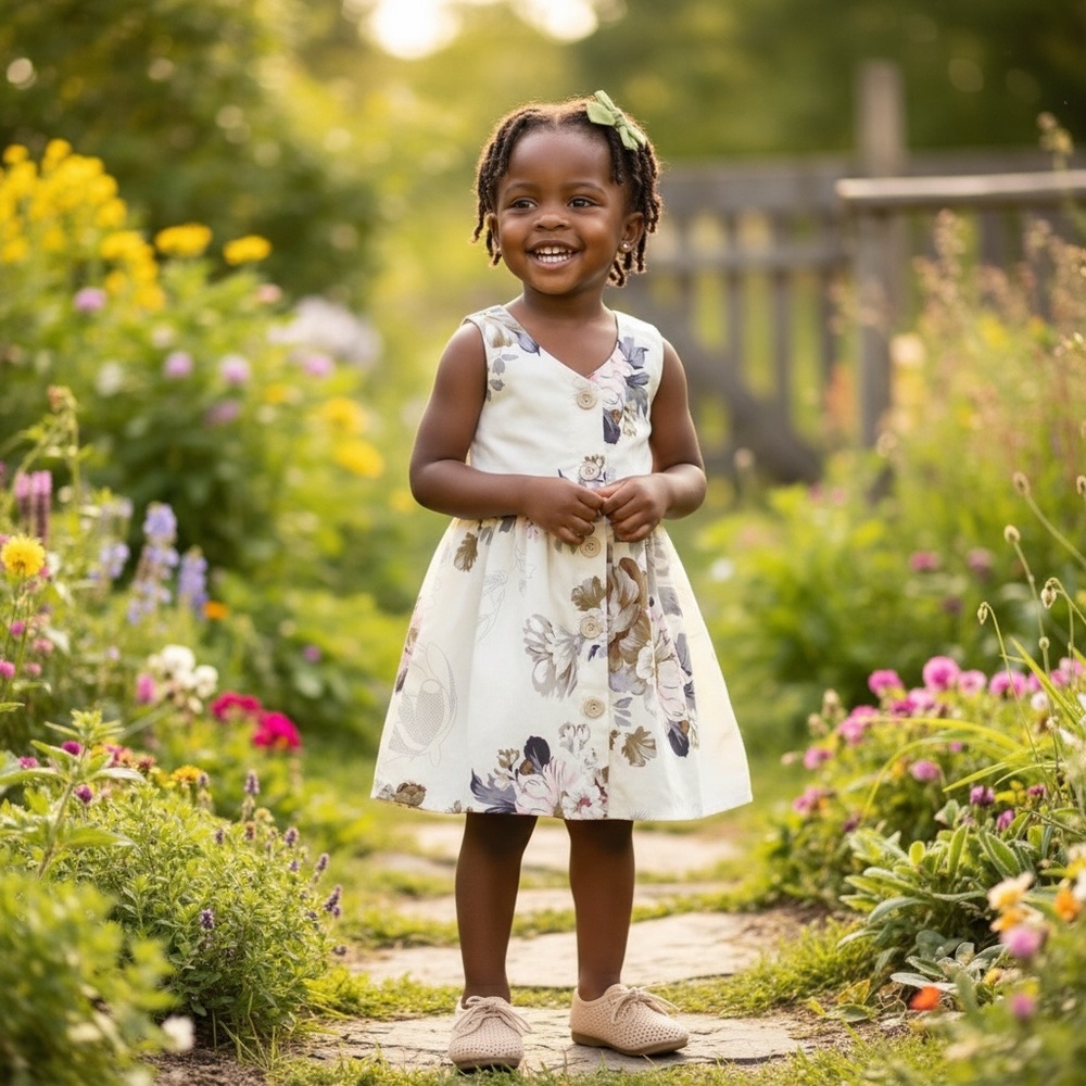 Boutique Floral Toddler Dress 100% Cotton Size 3T